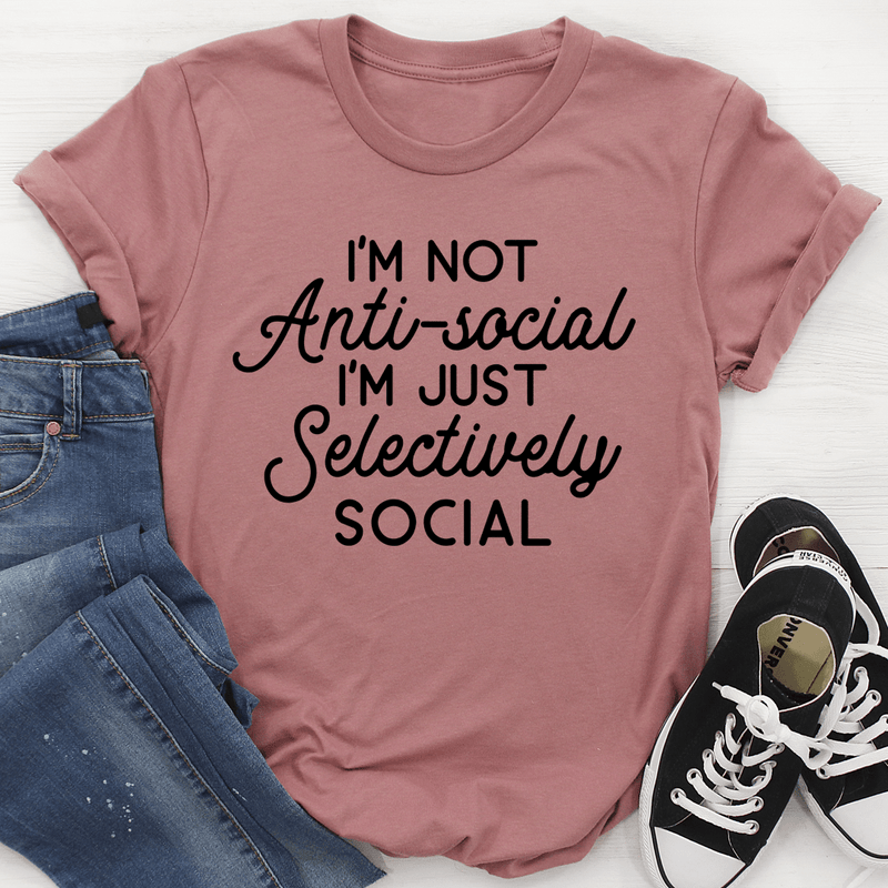 I'm Not Anti-Social Tee Mauve / S Peachy Sunday T-Shirt