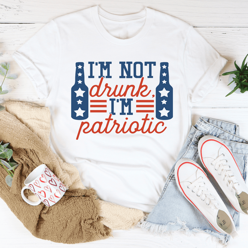 I'm Not Drunk I'm Patriotic Tee White / S Peachy Sunday T-Shirt