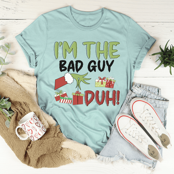 I'm The Bad Guy Tee Heather Prism Dusty Blue / S Peachy Sunday T-Shirt