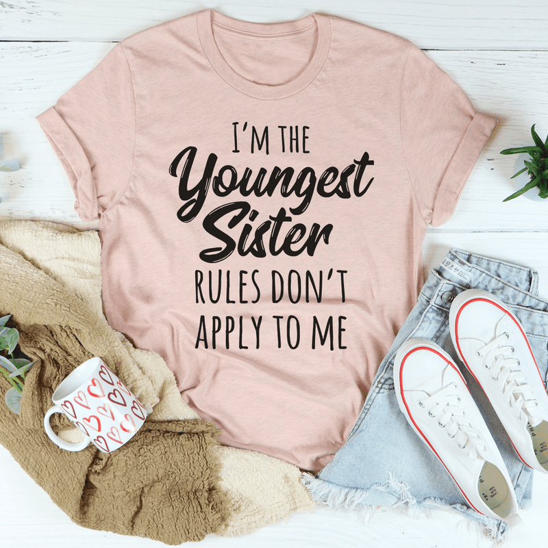 I'm The Youngest Sister Tee Heather Prism Peach / S Peachy Sunday T-Shirt