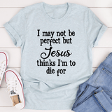 I May Not Be Perfect Tee Heather Prism Ice Blue / S Peachy Sunday T-Shirt