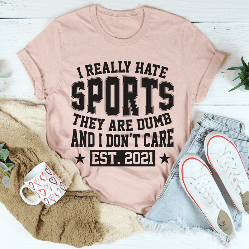 I Really Hate Sports Tee Heather Prism Peach / S Peachy Sunday T-Shirt