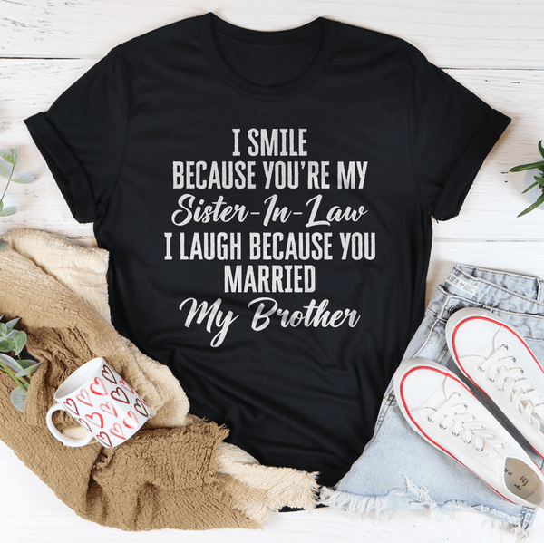 I Smile Because You're My Sister Tee Black Heather / S Peachy Sunday T-Shirt