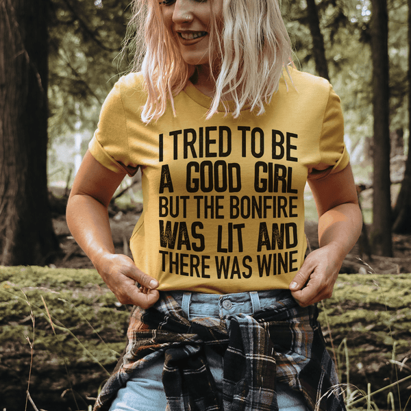 I Tried To Be A Good Girl Tee Mustard / S Peachy Sunday T-Shirt