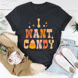 I Want Candy Tee Dark Grey Heather / S Peachy Sunday T-Shirt