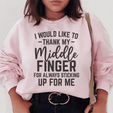 I Would Like To Thank My Middle Finger Sweatshirt Light Pink / S Peachy Sunday T-Shirt