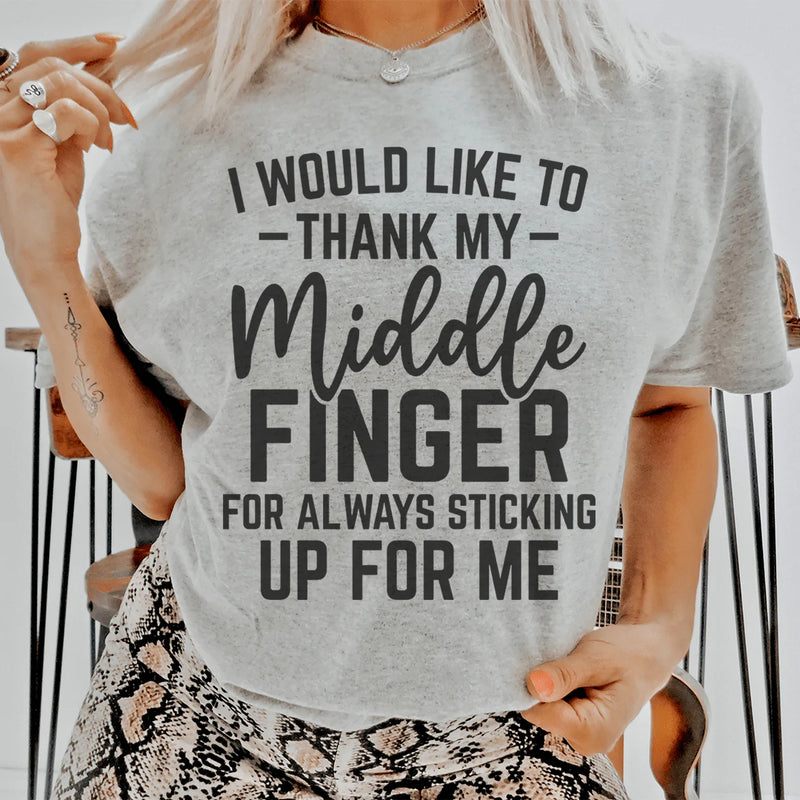 I Would Like To Thank My Middle Finger Tee Athletic Heather / S Peachy Sunday T-Shirt
