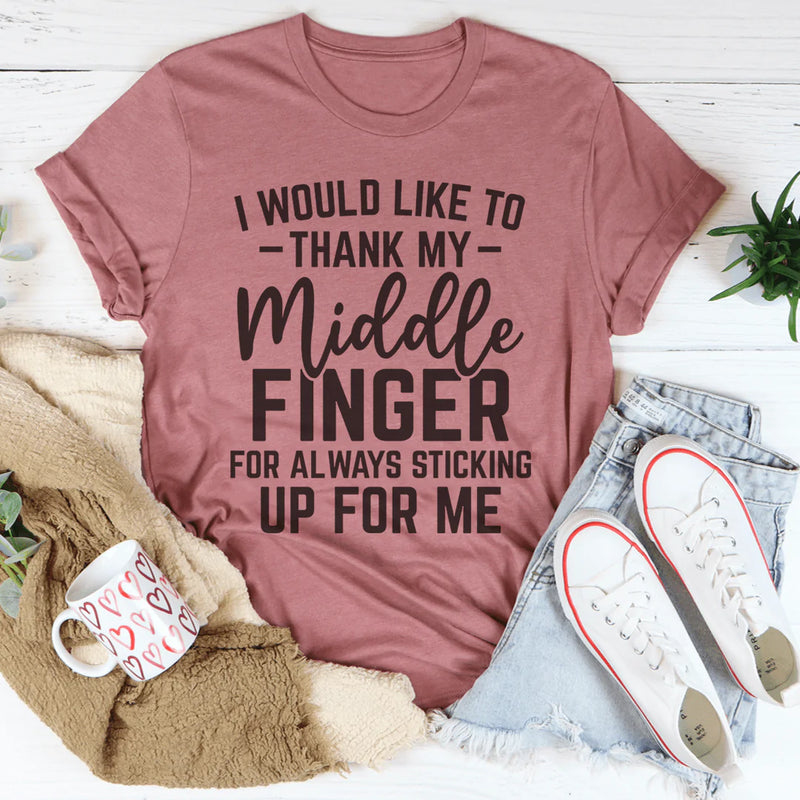 I Would Like To Thank My Middle Finger Tee Mauve / S Peachy Sunday T-Shirt