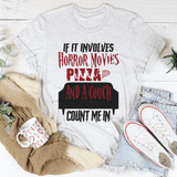 If It Involves Horror Movies Pizza And A Couch Tee Ash / S Peachy Sunday T-Shirt
