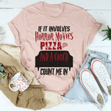 If It Involves Horror Movies Pizza And A Couch Tee Heather Prism Peach / S Peachy Sunday T-Shirt