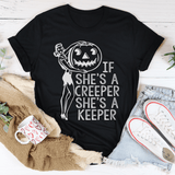 If She's A Creeper She's A Keeper Tee Black Heather / S Peachy Sunday T-Shirt
