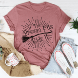 If The Broom Fits Ride It Tee Mauve / S Peachy Sunday T-Shirt