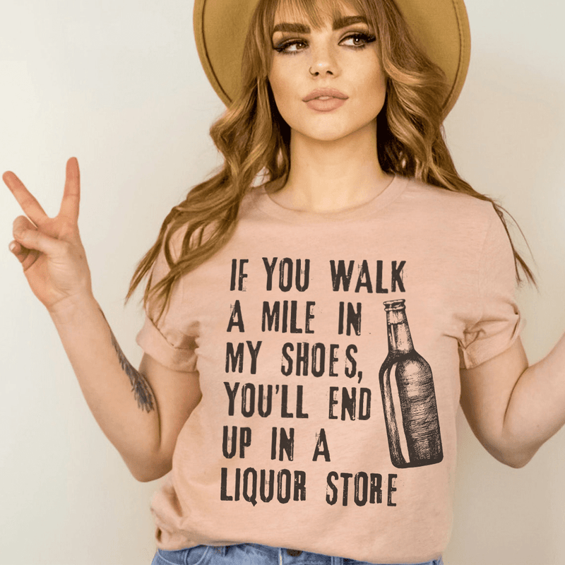 If You Walk A Mile In my Shoes Tee Heather Prism Peach / S Peachy Sunday T-Shirt
