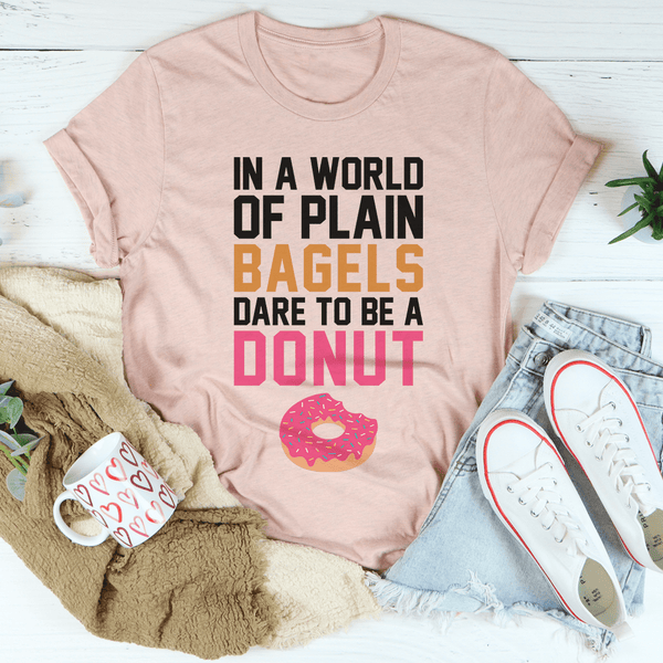 In A World Of Plain Bagels Tee Heather Prism Peach / S Peachy Sunday T-Shirt