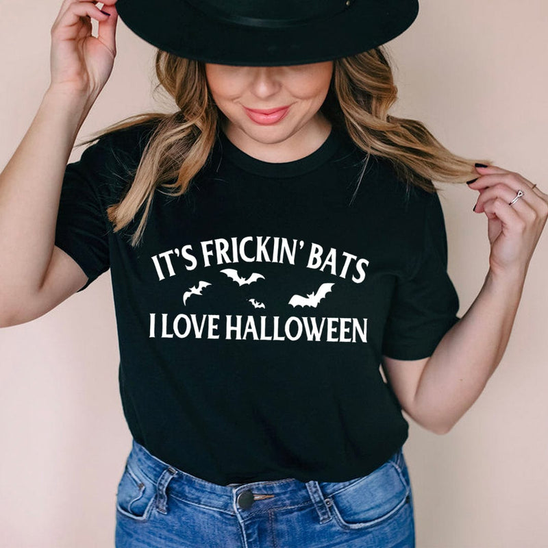 It's Frickin' Bats I Love Halloween Tee Black Heather / S Peachy Sunday T-Shirt