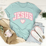 Jesus Floral Tee Heather Prism Dusty Blue / S Peachy Sunday T-Shirt