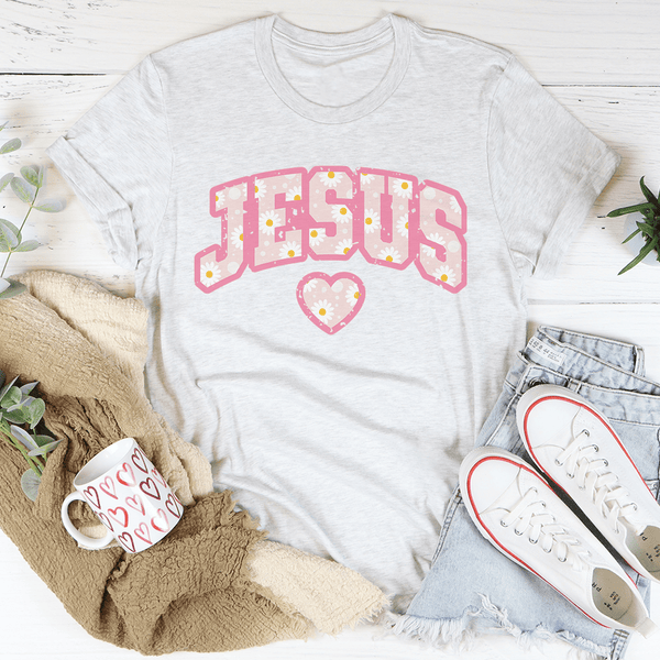 Jesus Floral Tee Peachy Sunday T-Shirt