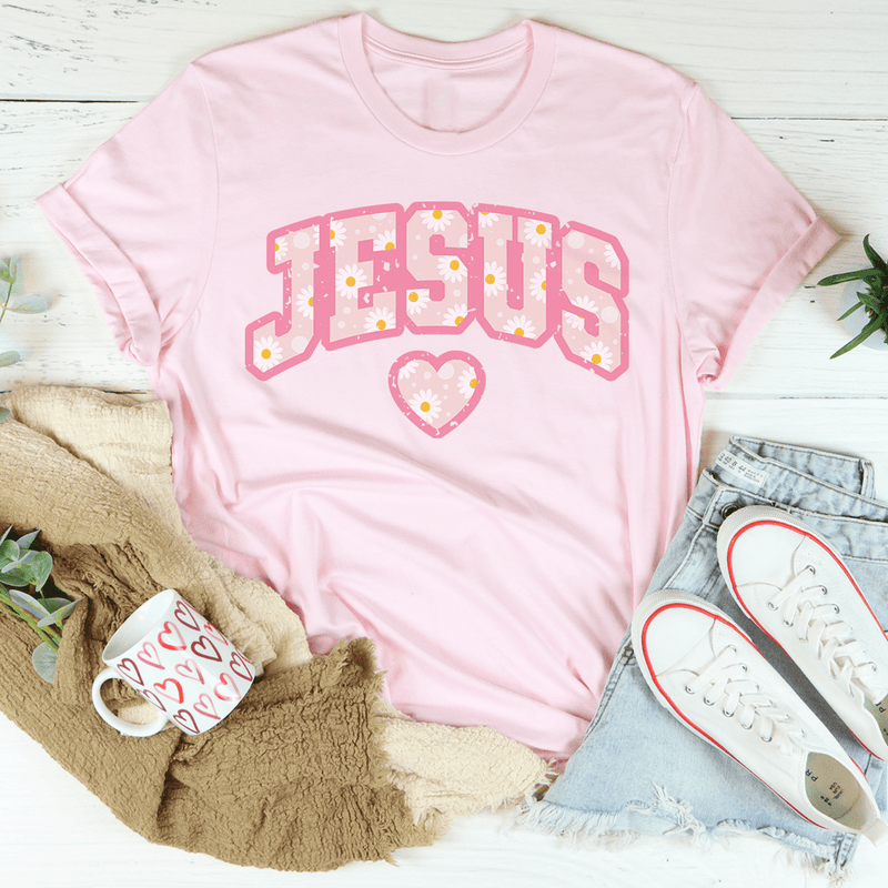 Jesus Floral Tee Peachy Sunday T-Shirt