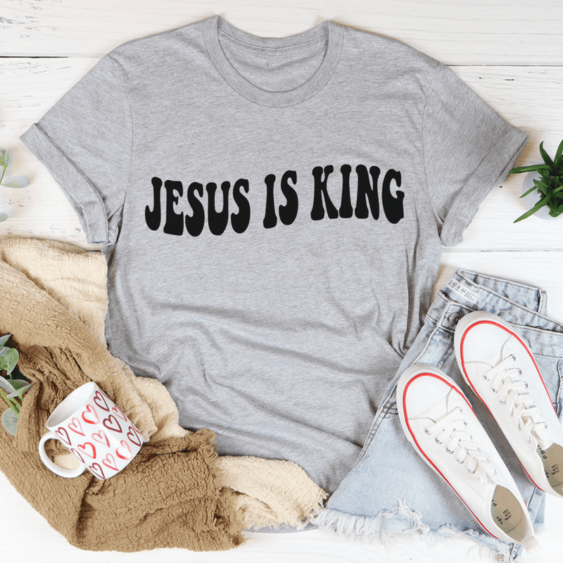 Jesus Is King Tee Athletic Heather / S Peachy Sunday T-Shirt
