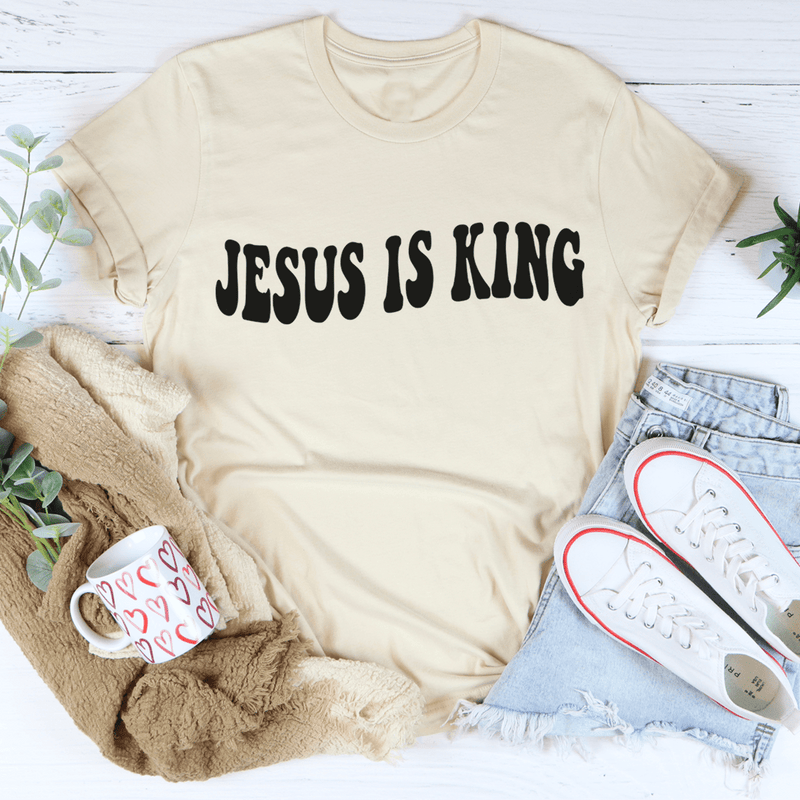 Jesus Is King Tee Heather Dust / S Peachy Sunday T-Shirt