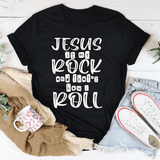 Jesus Is My Rock And That's How I Roll Tee Black Heather / S Peachy Sunday T-Shirt