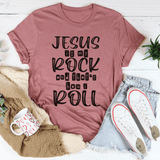 Jesus Is My Rock And That's How I Roll Tee Mauve / S Peachy Sunday T-Shirt