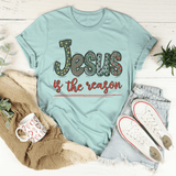 Jesus Is The Reason Tee Heather Prism Dusty Blue / S Peachy Sunday T-Shirt