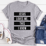 Jesus Loves Me This I Know Tee Athletic Heather / S Peachy Sunday T-Shirt