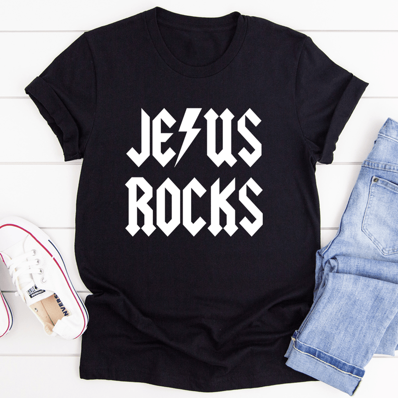 Jesus Rocks Tee Black Heather / S Peachy Sunday T-Shirt
