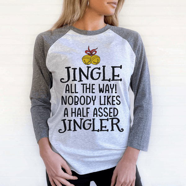 Jingle All The Way Long Sleeve Tee Heather White/Premium Heather / S CustomCat T-Shirts T-Shirt