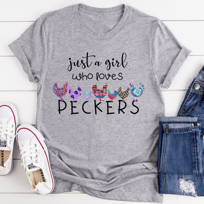 Just A Girl Who Loves Peckers Tee Athletic Heather / S Peachy Sunday T-Shirt