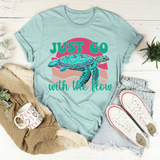 Just Go With The Flow Tee Heather Prism Dusty Blue / S Peachy Sunday T-Shirt