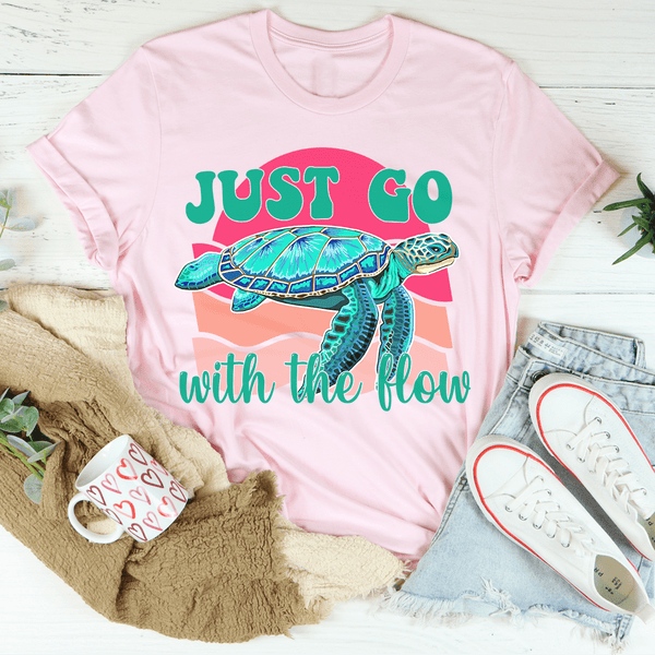 Just Go With The Flow Tee Pink / S Peachy Sunday T-Shirt