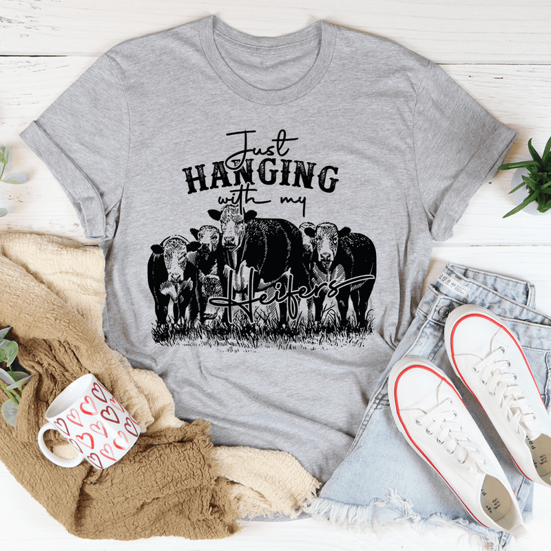Just Hanging Out With My Heifers Tee Athletic Heather / S Peachy Sunday T-Shirt