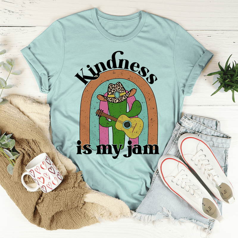 Kindness Is My Jam Tee Heather Prism Dusty Blue / S Peachy Sunday T-Shirt