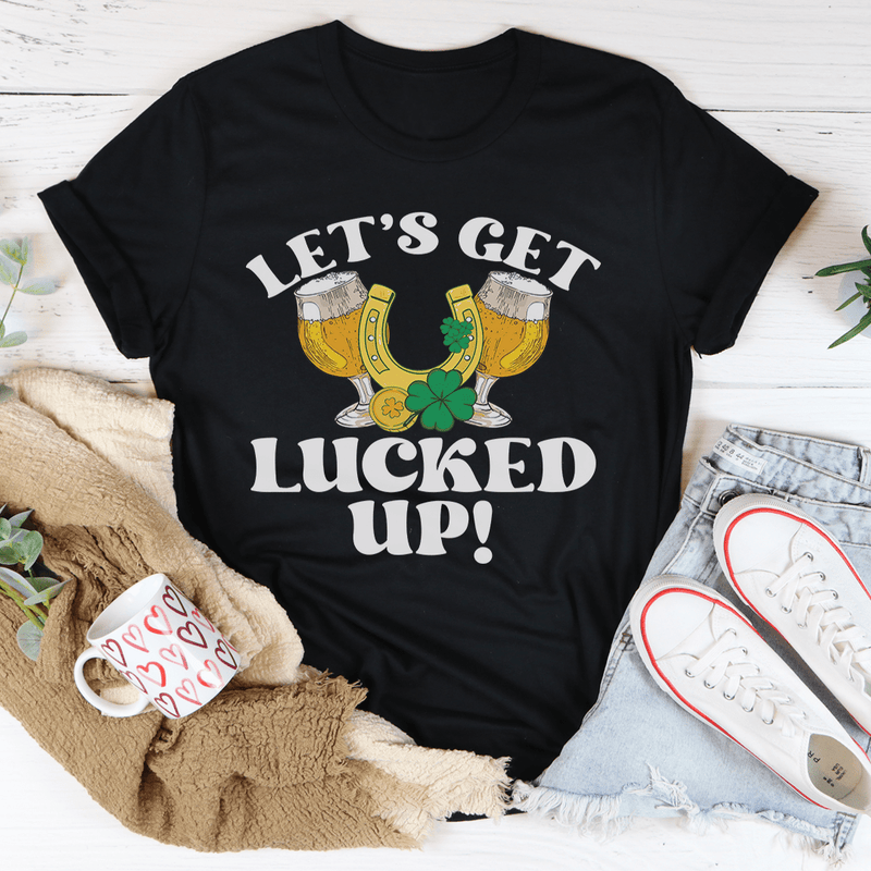 Let's Get Lucked Up St Patrick’s Tee Black Heather / S Peachy Sunday T-Shirt