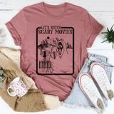 Let's Watch Scary Movies Tee Mauve / S Peachy Sunday T-Shirt