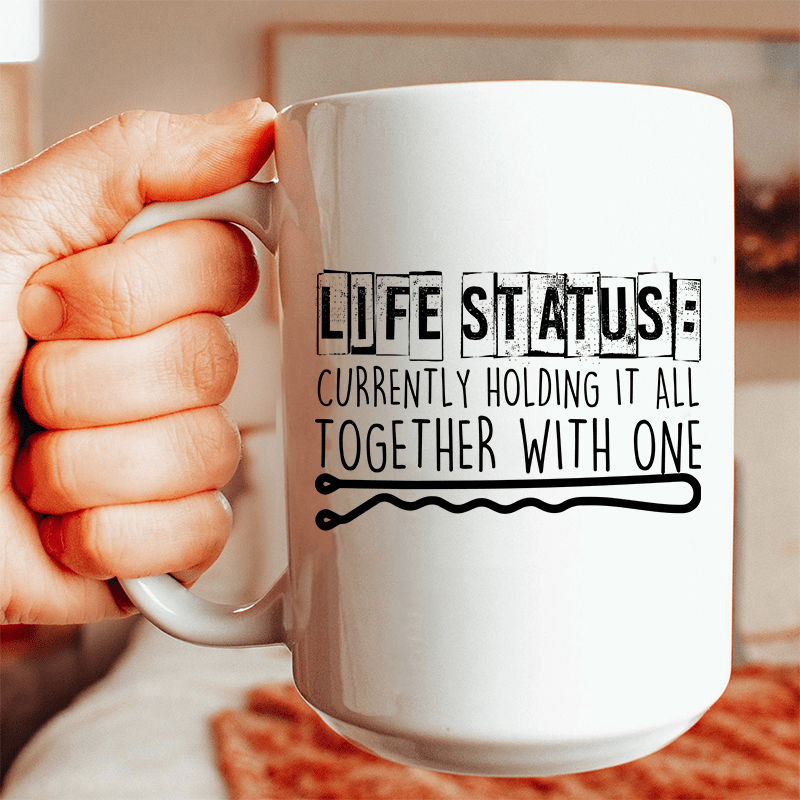 Life Status Ceramic Mug 15 oz White / One Size CustomCat Drinkware T-Shirt