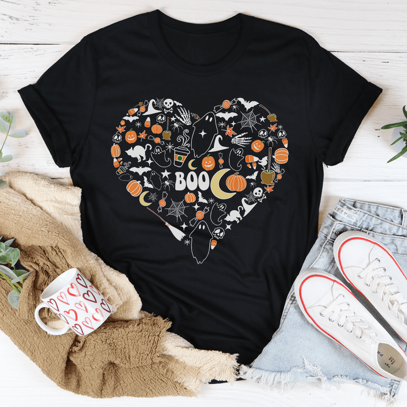 Love Halloween Doodle Tee Black Heather / S Peachy Sunday T-Shirt