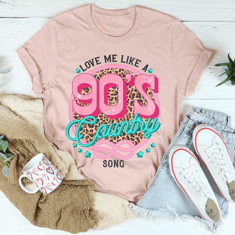 Love Me Like A 90's Country Song Tee Heather Prism Peach / S Peachy Sunday T-Shirt