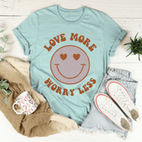 Love More Worry Less Tee Heather Prism Dusty Blue / S Peachy Sunday T-Shirt