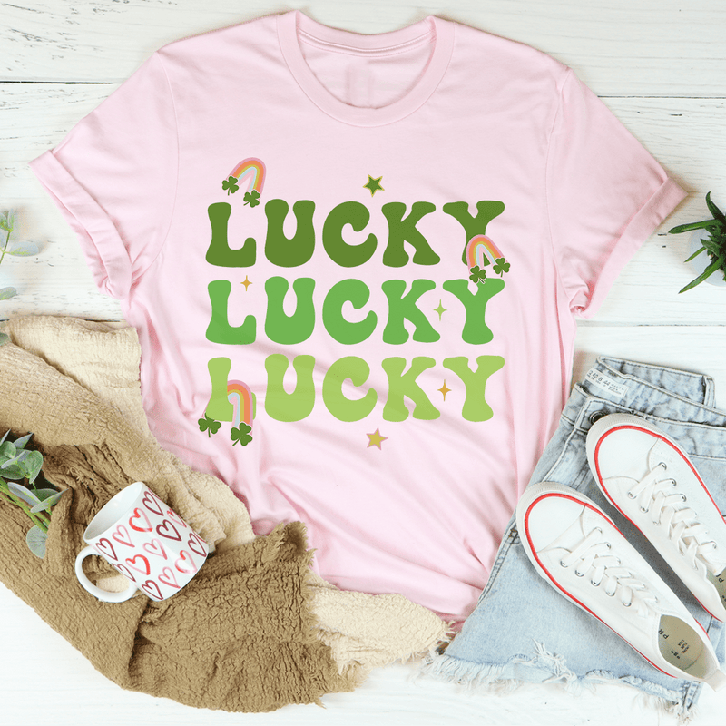 Lucky Retro Rainbow Tee Pink / S Peachy Sunday T-Shirt