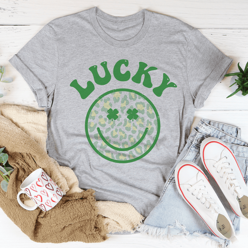 Lucky Smiley Tee Athletic Heather / S Peachy Sunday T-Shirt