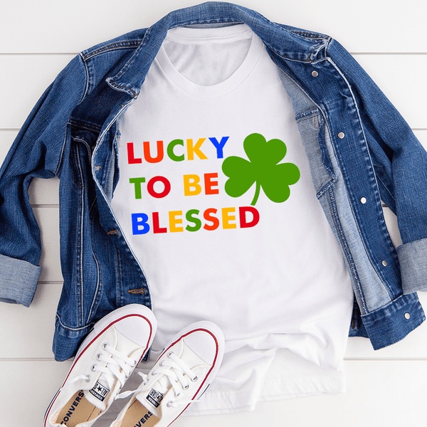 Lucky To Be Blessed Tee White / S Peachy Sunday T-Shirt