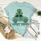 Lucky Vibes Cute Beetle Tee Heather Prism Dusty Blue / S Peachy Sunday T-Shirt