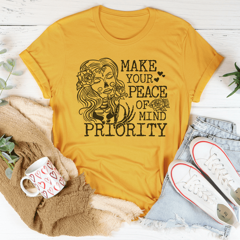 Make Your Peace Of Mind Priority Tee Mustard / S Peachy Sunday T-Shirt
