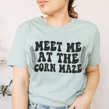 Meet Me At The Corn Maze Tee Heather Prism Dusty Blue / S Peachy Sunday T-Shirt