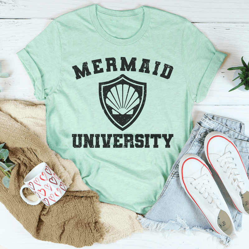Mermaid University Tee Heather Prism Mint / S Peachy Sunday T-Shirt