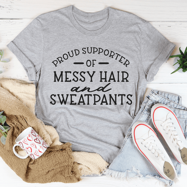 Messy Hair & Sweatpants Tee Athletic Heather / S Peachy Sunday T-Shirt