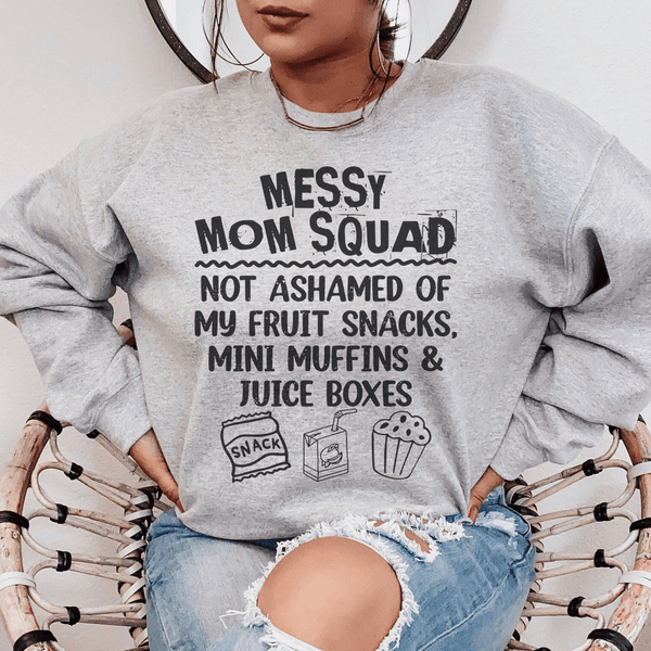 Messy Mom Squad Sweatshirt Sport Grey / S Peachy Sunday T-Shirt